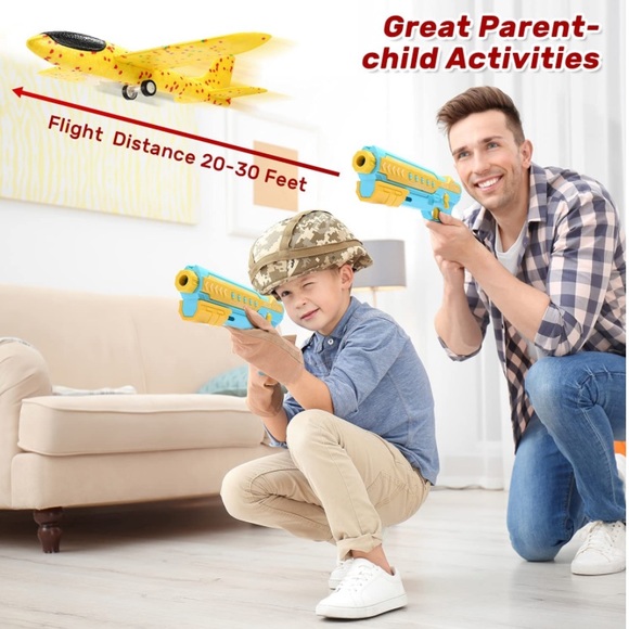 4 in 1 Airplane Toy, Catapult Plane Toy, 2 Flight Mode Glider - Picture 4 of 6